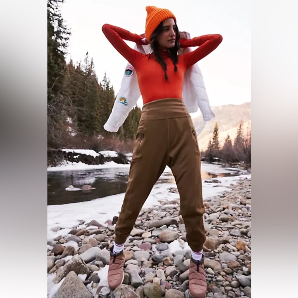 Free People Brown Track Pants